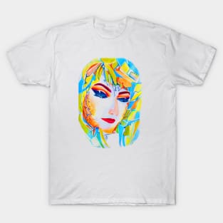 Watercolor Female in Utopian Pop Surrealism Style T-Shirt